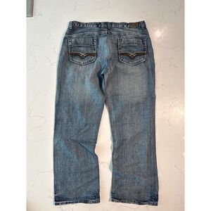 FLYPAPER Men Jeans W38 L32 Blue Wash Straight Leg Denim Pants
